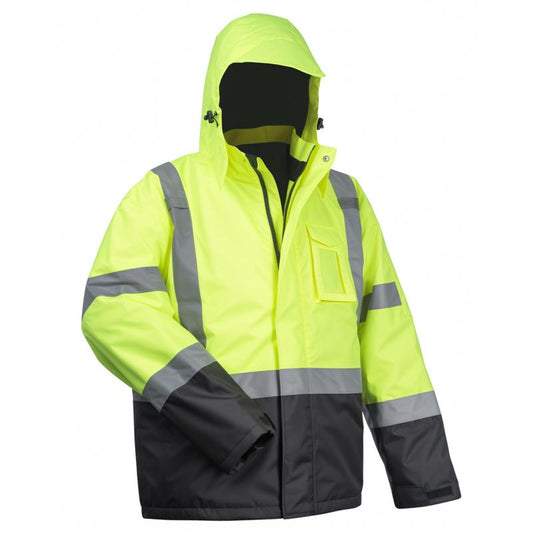 Toolant Warm Safety Jackets for Men, High Visibility Reflective Work Jackets, Waterproof Construction Coats for Cold Weather