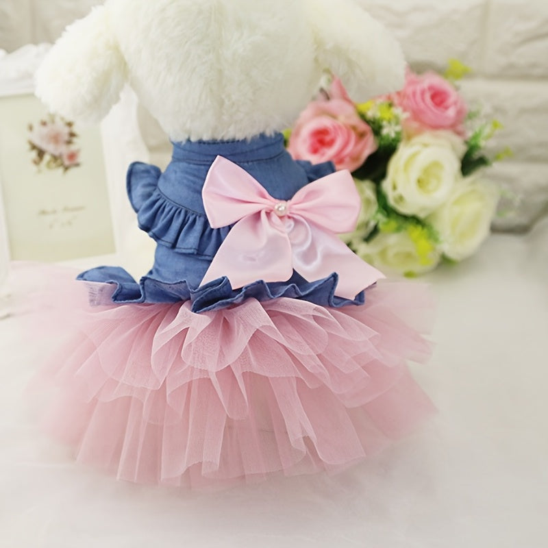 Cute Dog Dress with Mesh Design