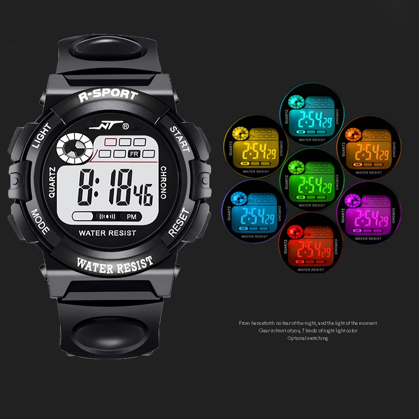 Vibrant Youth Watch - Luminous Digital Timepiece with Multifunctional Features for Middle School Students, Boys, and Girls, High School, Casual Wear, Water-Resistant, and Easy-to-Read Display