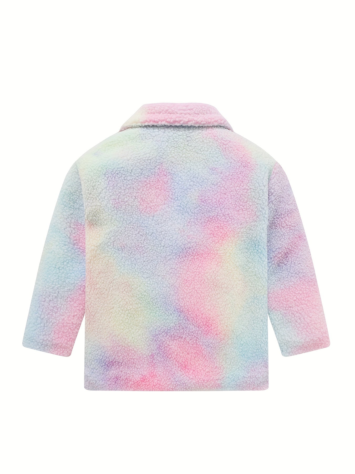 Girls' Lamb Fur Jacket | JOMAKE Korean-Style Lapel Collar, Two-Tone, Warm Windbreaker with Pockets, Lining, Button Closure, Long Sleeves for Winter