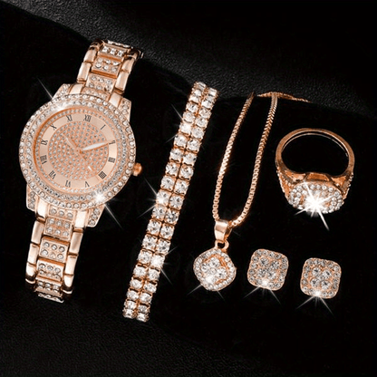 1 Piece Of Ladies' Quartz Watch And 6 Pieces Of Jewelry