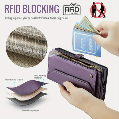 New Wallet Phone Case Wrist Shoulder Strap Lanyard Flip Magnetic Clasp Card Holder Kickstand Women Small Crossbody Handbag For Samsung Galaxy Note10+ 20 S24 S23 S22 S21 S20 S10 Plus Ultra FE Coin Purse A01 A04 A12 A13 A14 A22