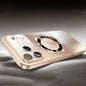 Luxury Titanium Metallic Color Magnetic Wireless Charging Matte Phone Case for iPhone 17 16 15 14 13 12 11 Pro Max Air Plus Shockproof Glass Window Camera Lens Protection Cover with Hollowed out Logo