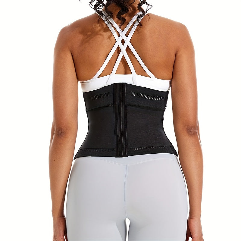 1pc Breathable Polyester Waist Cincher for Women - Medium Control Posture Improvement Shapewear with Adjustable Closure, Knit Fabric Weave, Hand Washable - 1pc