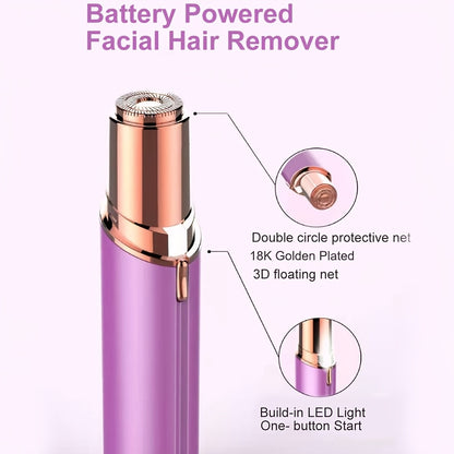 Women's Painless Hair Remover, Battery Powered Facial Hair Remover