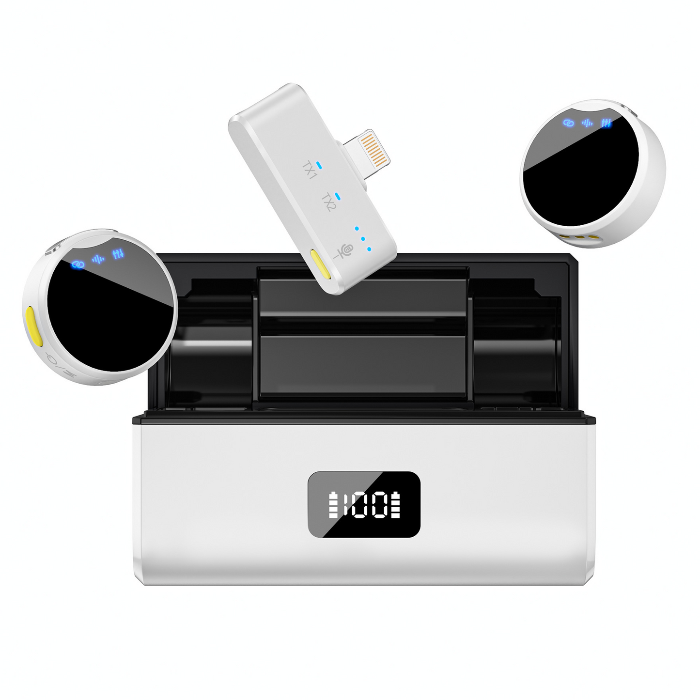 Sleek Wireless Lapel Mic with Charger