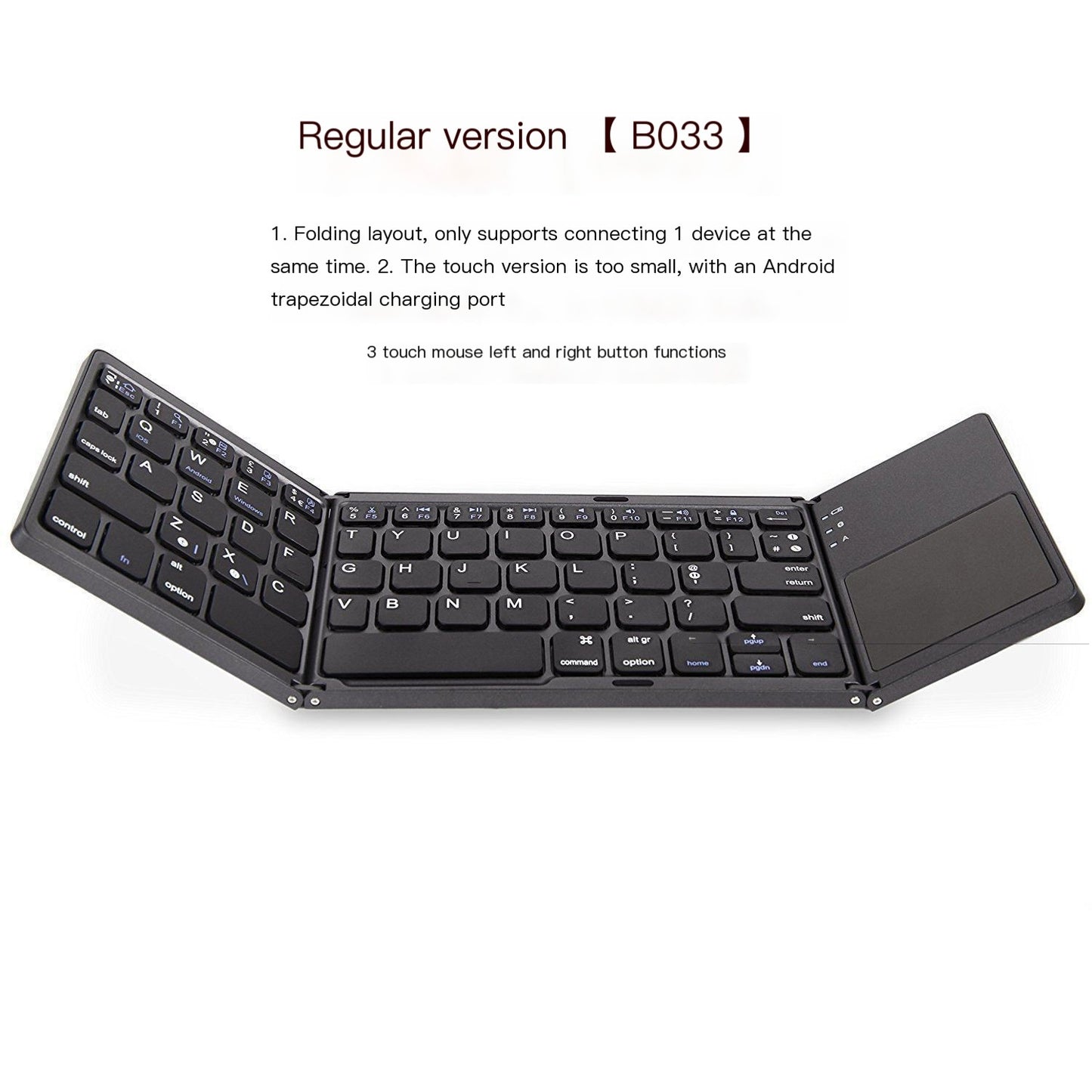 Compact Bluetooth Foldable Keyboard with Touchpad