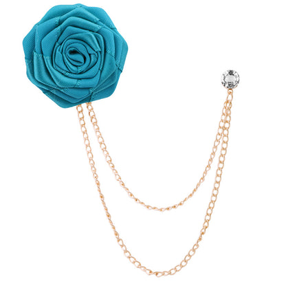 Men's Wedding Ceremony Groom Brooch - Handmade Rose Chain Brooch - For Grooms - Perfect for Wedding Occasions - Ideal Gift for Weddings & Anniversaries