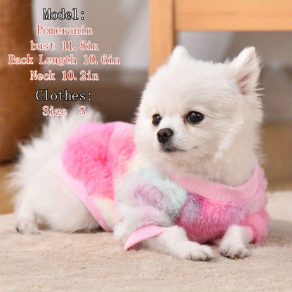 Pet Dog Puppy Cat Clothes Schnauzer Teddy Bichon Pomeranian  Dog Autumn Winter -Lined Warm Anti-Shedding Sweatshirt
