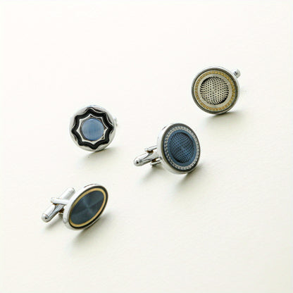 12 Pairs Exquisite Wedding Cufflinks Collection - Multiple Styles, Creative Jewelry Designs, Gift Box Packaging, Ideal for Groomsmen, Father of the Bride, and Wedding Party