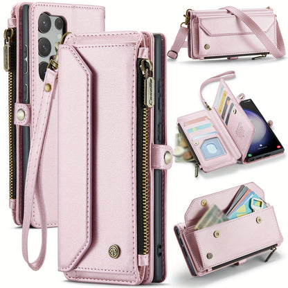 New Wallet Phone Case Wrist Shoulder Strap Lanyard Flip Magnetic Clasp Card Holder Kickstand Women Small Crossbody Handbag For Samsung Galaxy Note10+ 20 S24 S23 S22 S21 S20 S10 Plus Ultra FE Coin Purse A01 A04 A12 A13 A14 A22