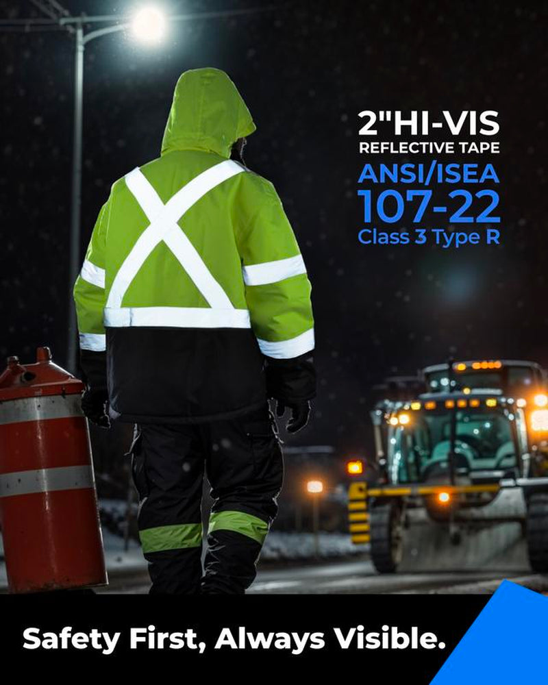 Toolant Warm Safety Jackets for Men, High Visibility Reflective Work Jackets, Waterproof Construction Coats for Cold Weather