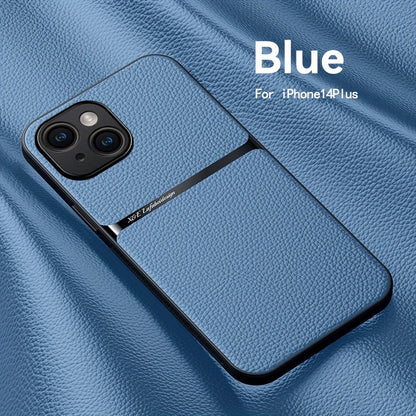 Litchi Pattern PU Leather Phone Case For Iphone15promax With Built-in Magnetic Suction 14 Promax Luxury Style 11 PU Leather 13 Promax Full Package Fall Protection Case