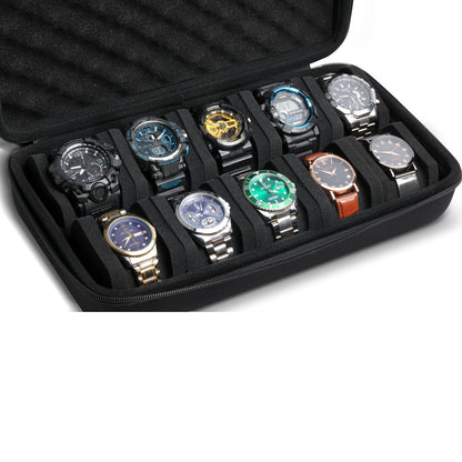 10 Slots Hard Shell Watch Storage Box, Carry Case, Display Organizer, Watch Box Holder Display Cabinet, Ideal for Gifts