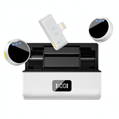 Sleek Wireless Lapel Mic with Charger