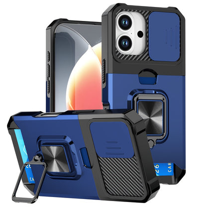 Heavy-Duty Shockproof Phone Case with a Metal Stand And Card Slot, Compatible with for iphone 17 Pro Max, 16 Pro Max, 15 Pro Max, And 14 Pro Max.
