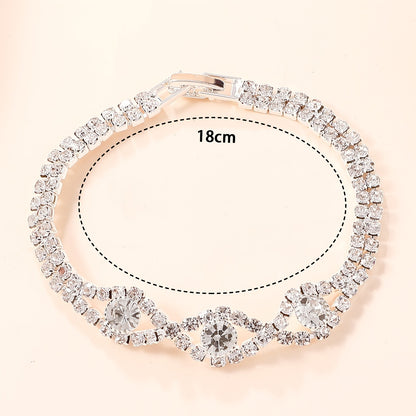 2pcs/set Women's Watch Luxury Rhinestone Quartz Bracelet Watch Elegant Analog Wrist Watch & Bracelet, Gift For Mom Her