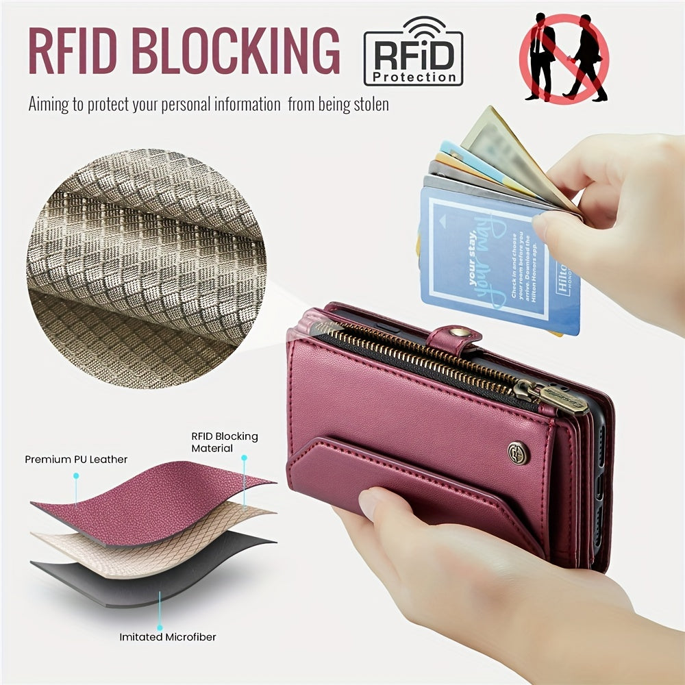 Long Lanyard PU Flip Leather Phone Case For IPhone 15 14 13 12 11Pro Max Mini XR XS 8 7 Plus SE 2022 Zipper Wallet Card Bags Cover