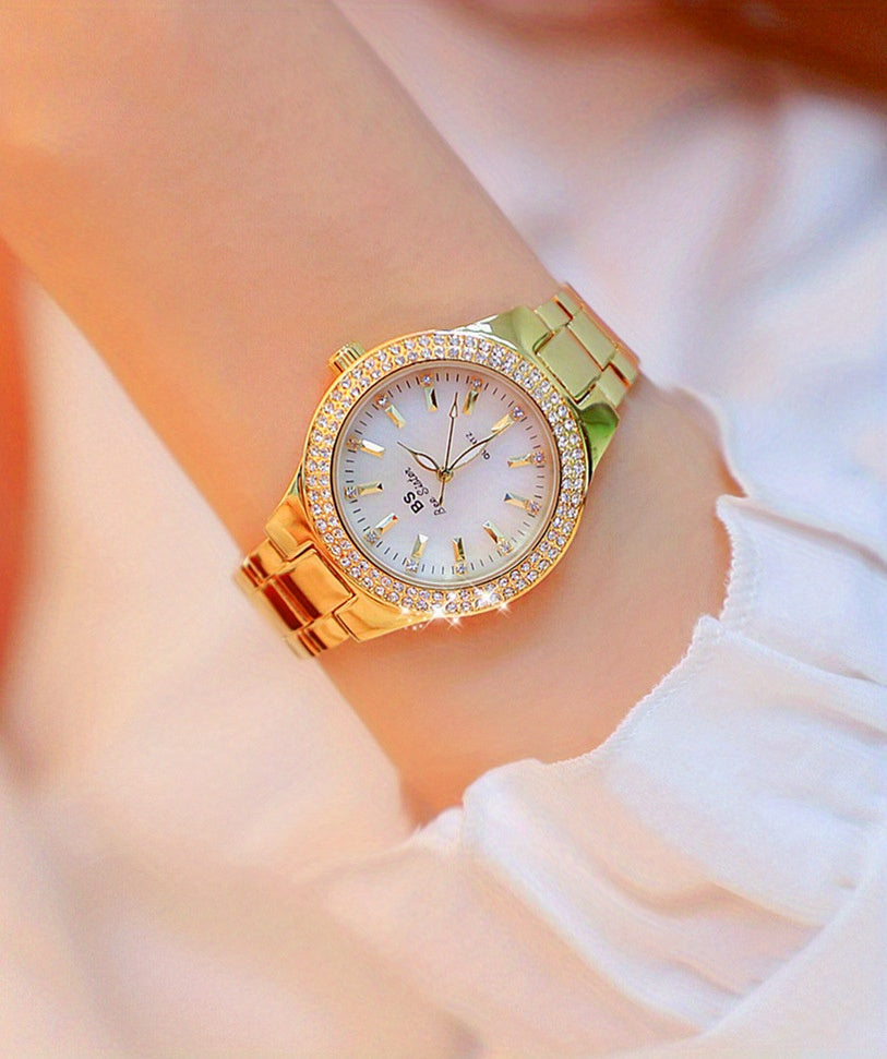 Rhinestone Decor Quartz Watch Casual Analog Party Dress Watch, Gift For Mother's Day Valentine's Day