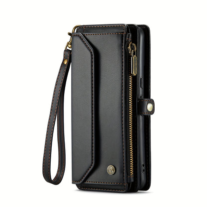 New Wallet Phone Case Wrist Shoulder Strap Lanyard Flip Magnetic Clasp Card Holder Kickstand Women Small Crossbody Handbag For Samsung Galaxy Note10+ 20 S24 S23 S22 S21 S20 S10 Plus Ultra FE Coin Purse A01 A04 A12 A13 A14 A22