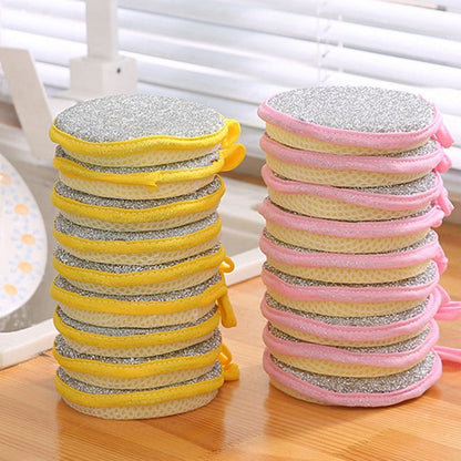 5/10pcs Double-Sided Dishwashing Sponges for Pots and Pans - Effortless Kitchen Cleaning with Durable Polyester Sponges