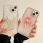 2pc Durable Drop-Proof Phone Case with Stylish Rose Design - Ultra-Protection for Your Apple Device