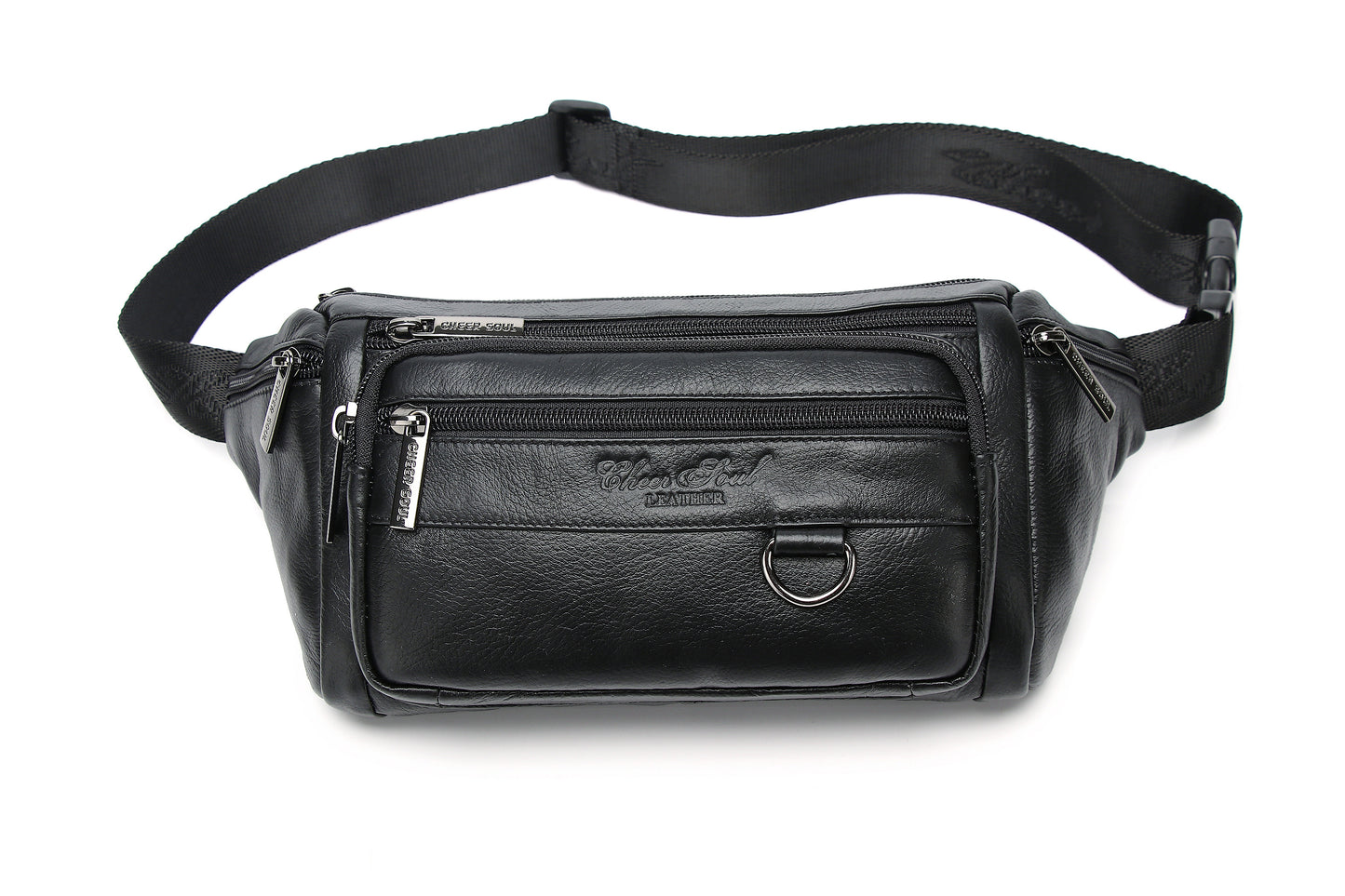 Genuine Leather Men's Waist Bag/Women's Multifunctional Hip Bag/Stylish Multi-Pocket Travel Sports Backpack for Hiking, Cycling, Fishing, And Running