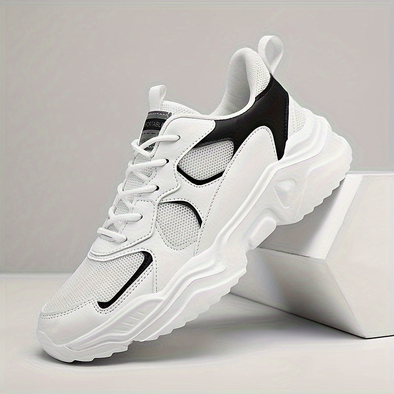 Men's Fashion Platform Sneakers - Casual Athletic Dad Shoes, Height-Increasing Breathable Mesh, Anti-Slip EVA Sole, Suitable for Running and Outdoor Activities, Thick-Soled Walking Shoes