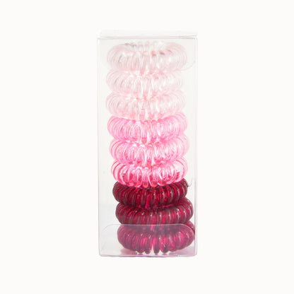[No Crease Hair Ties] 9 Pcs No Crease Spiral Hair Ties | Coil Hair Ties, Phone Cord Hair Ties, Women Ponytail Holder Elastics