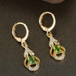 BAMOS Women's Elegant Bohemian Ethnic Statement Earrings - Large Teardrop Blue/Purple/Pink/Black/Green/Gray/White/Beige -like Luster, Dangle Hoops with Secure Hook Closure, Everyday & Valentine's Jewelry Gift for Parties, Yea