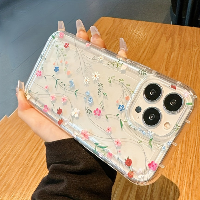 Multi-color flower branch suitable for Apple 13 mobile phone case iphone14pro frosted 13max anti-fall 14plus new Men's 7/8plus Women's silicone 11 soft case 12promax full package 13 thickened 14promax protective case x/xs len