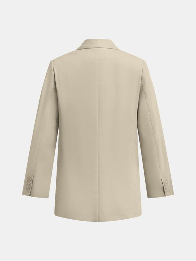 YOZY Women'S Solid Color Shawl Collar Blazer, Elegant Long Sleeve Button Outerwear for Spring & Fall, Ladies Clothes for Work Office Business