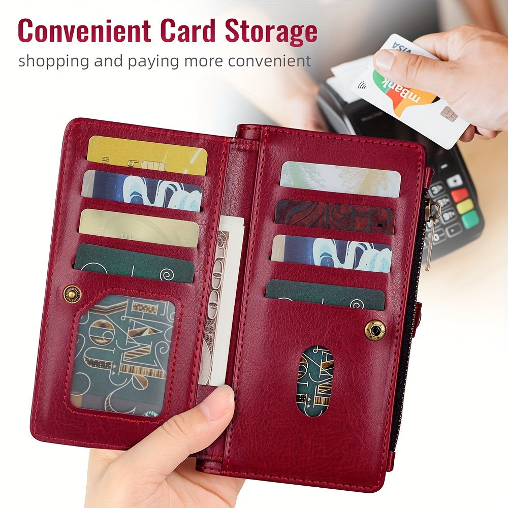 Wallet Zipper Magnetic Handbag Phone Case For IPhone 11 12 13 14 15 Pro Plus ProMax
