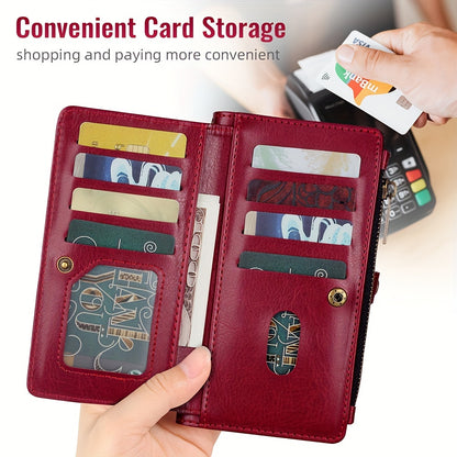 Wallet Zipper Magnetic Handbag Phone Case For IPhone 11 12 13 14 15 Pro Plus ProMax