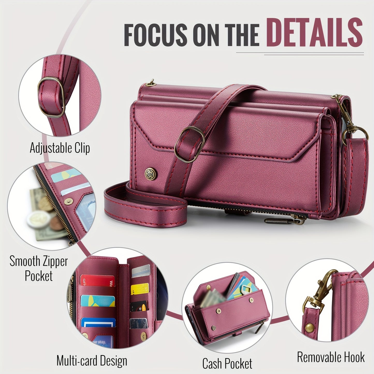 New Wallet Phone Case Wrist Shoulder Strap Lanyard Flip Magnetic Clasp Card Holder Kickstand Women Small Crossbody Handbag For Samsung Galaxy Note10+ 20 S24 S23 S22 S21 S20 S10 Plus Ultra FE Coin Purse A01 A04 A12 A13 A14 A22
